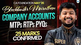 Company Accounts MTP RTP PYQs🔥25 Marks Confirmed | CA Foundation May 2026 l CA Nakul Katheria