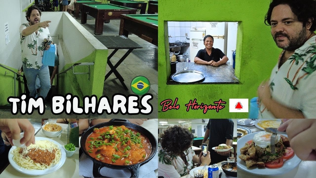 No Tim Bilhares com Baixa Gastronomia por Nenel: Espaguete, Mexidão, Muqueca. Belo Horizonte, Brasil