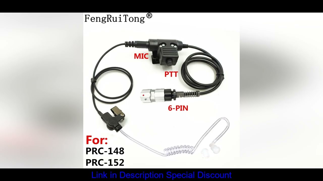 Covert Acoustic Tube NATO Plug Earpiece headset U94 PTT Mic for TRI TCA/AN PRC-152 PRC624 Walkie Tal