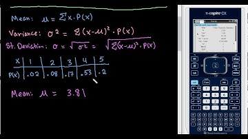 Mean, Variance, and St. Deviation for Discrete Random Variable - TI-Nspire