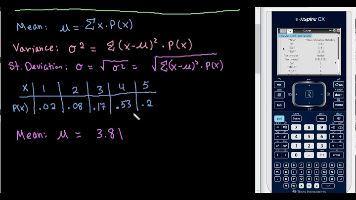 Mean, Variance, and St. Deviation for Discrete Random Variable - TI-Nspire