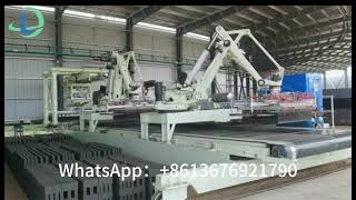 Full automatic clay brick cutting and stacking system
