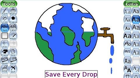 Making Poster on "Save Water" in Tux Paint ( Save Water )