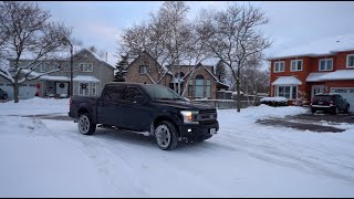 Ford F150 Winter Driving in Snow! 4 Wheel vs 2 Wheel Drive!
