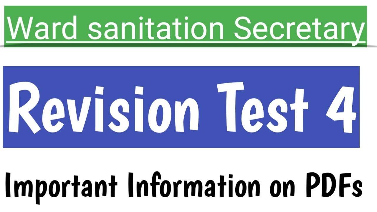 Ward Sanitation Revision Test 4 ward sanitation model papers 2020
