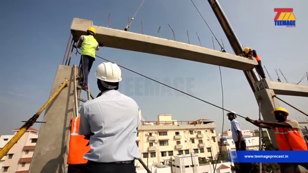Column Erection Work Beams Columns Erection - YouTube