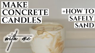 Make concrete candles with me | *revealing my sanding technique* | 🕯️Rustic Collection Restock 🕯️