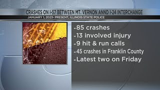 ISP tracks more than 80 crashes on I-57 between Mt. Vernon & I-24 Interchange