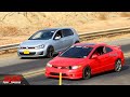 Honda Civic Si vs Volkswagen Golf GTI 🏁 5 DRAG RACING 🚦🚗🚗
