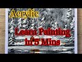 Acrylic painting tutorial | Learn painting in 5 mins | Black &amp; White forest