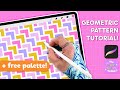 Create a Multicoloured Diagonal Herringbone Pattern in Procreate | Fun with Colour & Shape!