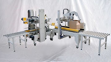 fully automatic bags cartons end packaging line case sealing strapping equipment 全自動後道包裝線