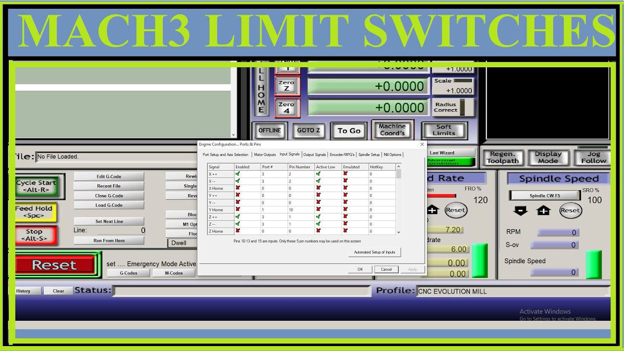 CNC BUILD PART 33 MACH3 CONFIGURATION FOR X AXIS LIMIT SWITCHES YouTube CNC BUILD PART 33 MACH3 CONFIGURATION FOR X AXIS LIMIT SWITCHES YouTube