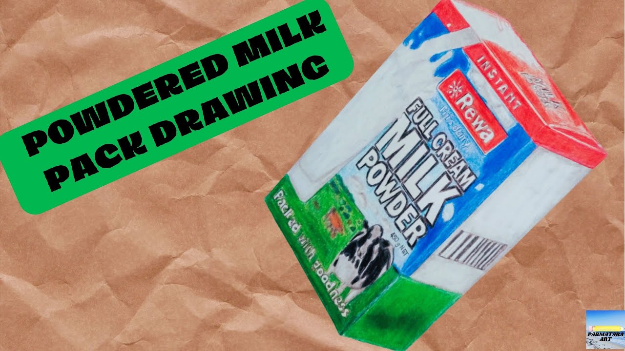 Drawing a Powdered Milk packet. ( Long version ) fiji YouTube