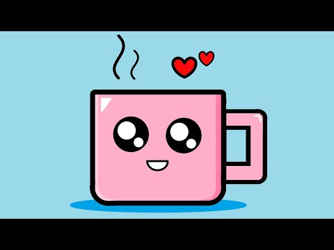 Cute Tea Cup - Cartoon Drawings in MS Paint step by step
