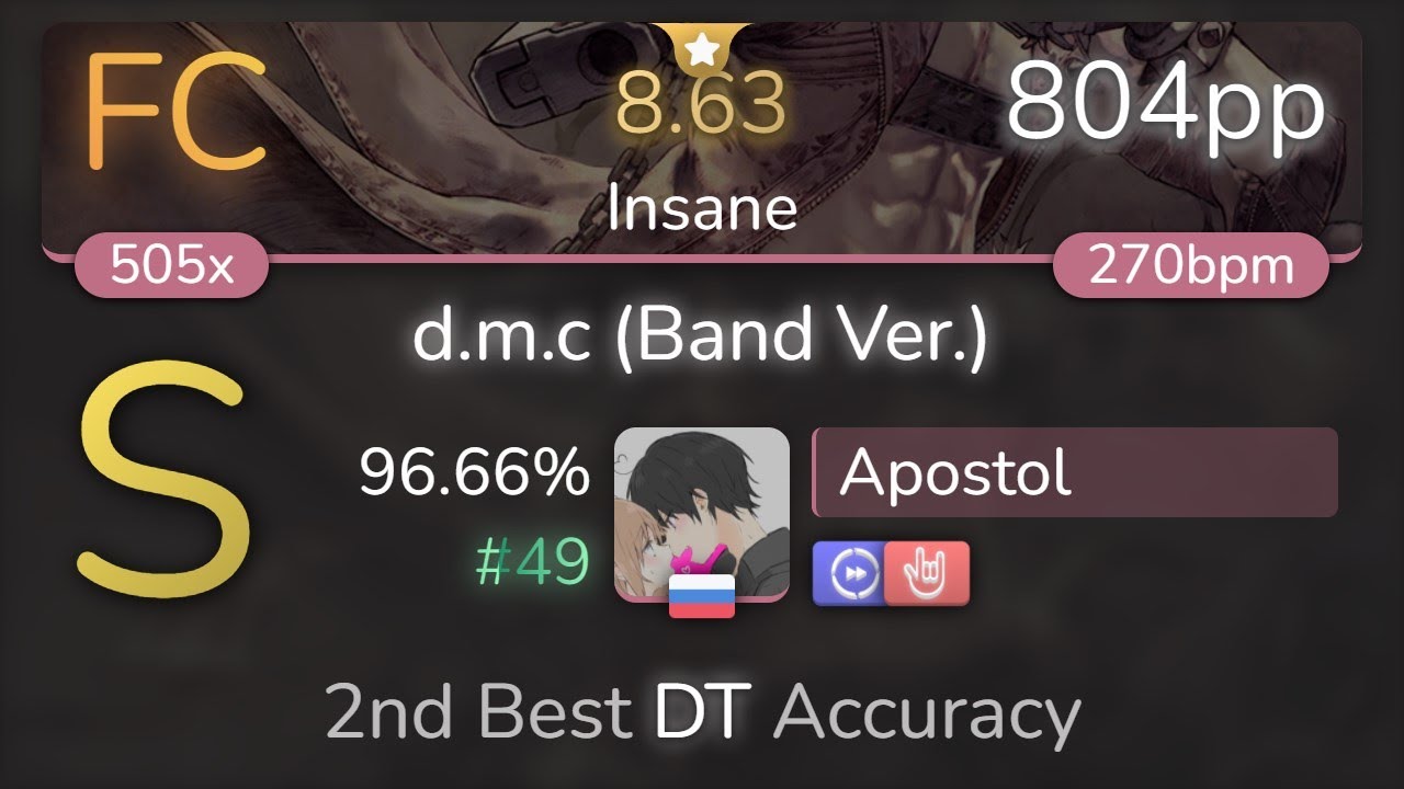 Apostol | Rungran - d.m.c (Band Ver.) [Insane] +DTHR 96.66% {#49 804pp FC} - osu!
