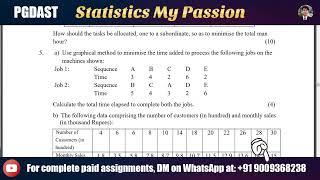 Use graphical method to minimise the time added to process the following jobs on the machine #pgdast