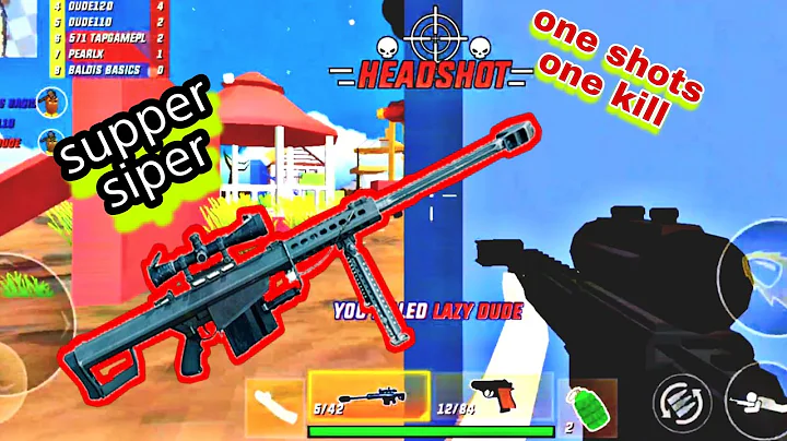 super sniper rifle sniper 8x in dude theft wars multiplayer | supper sniper one shots one kill