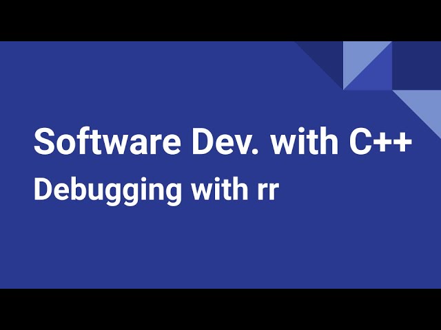 Debug C and C++ programs with rr