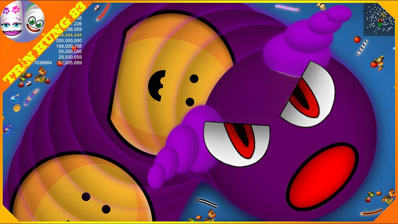 🐍WORMSZONE.IO | GIANT SLITHER SNAKE TOP 01 / Epic Worms Zone Best Gameplay! | Trần Hùng 83