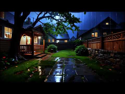 Sleep Instantly 🌧️ Soft Rain, Warm Lights & Peaceful Piano (10 Hours)