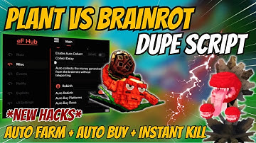 Plants vs Brainrots Script 2025 (NO KEY) | Pastebin Auto Farm, DUPE, Brainrot Spawner & Instant Kill