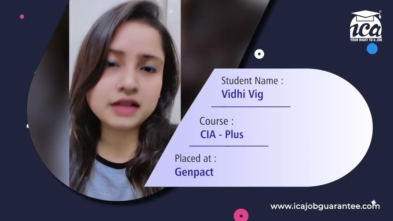CIA kickstarted Vidhi Vig's career in the Accounting and Finance Domain | ICA Edu Skills