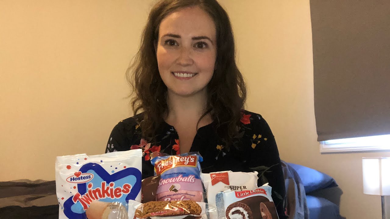 ASMR tasting and eating little snack cakes