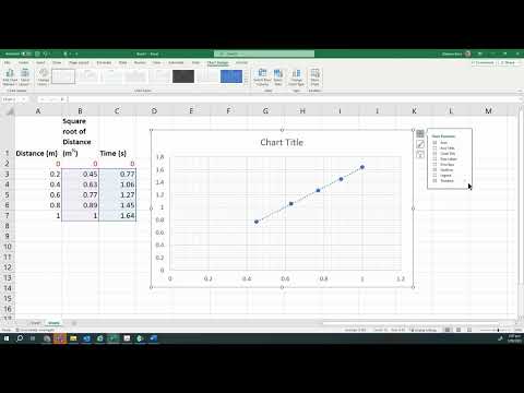 91168 Excel graphs for physics investigation