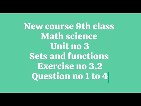 New course 9th class math science unit no 3 sets and functions exercise ...