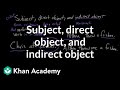 Subject, direct object, and indirect object | Syntax | Khan Academy