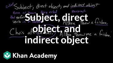 Subject, direct object, and indirect object | Syntax | Khan Academy