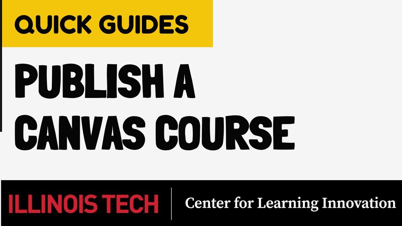 Publish a Course in Canvas