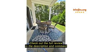 Review Beverly Rug Outdoor Rug 8x10 Modern Bordered Area Rugs for Indoor and Outdoor Patio Deck Porc