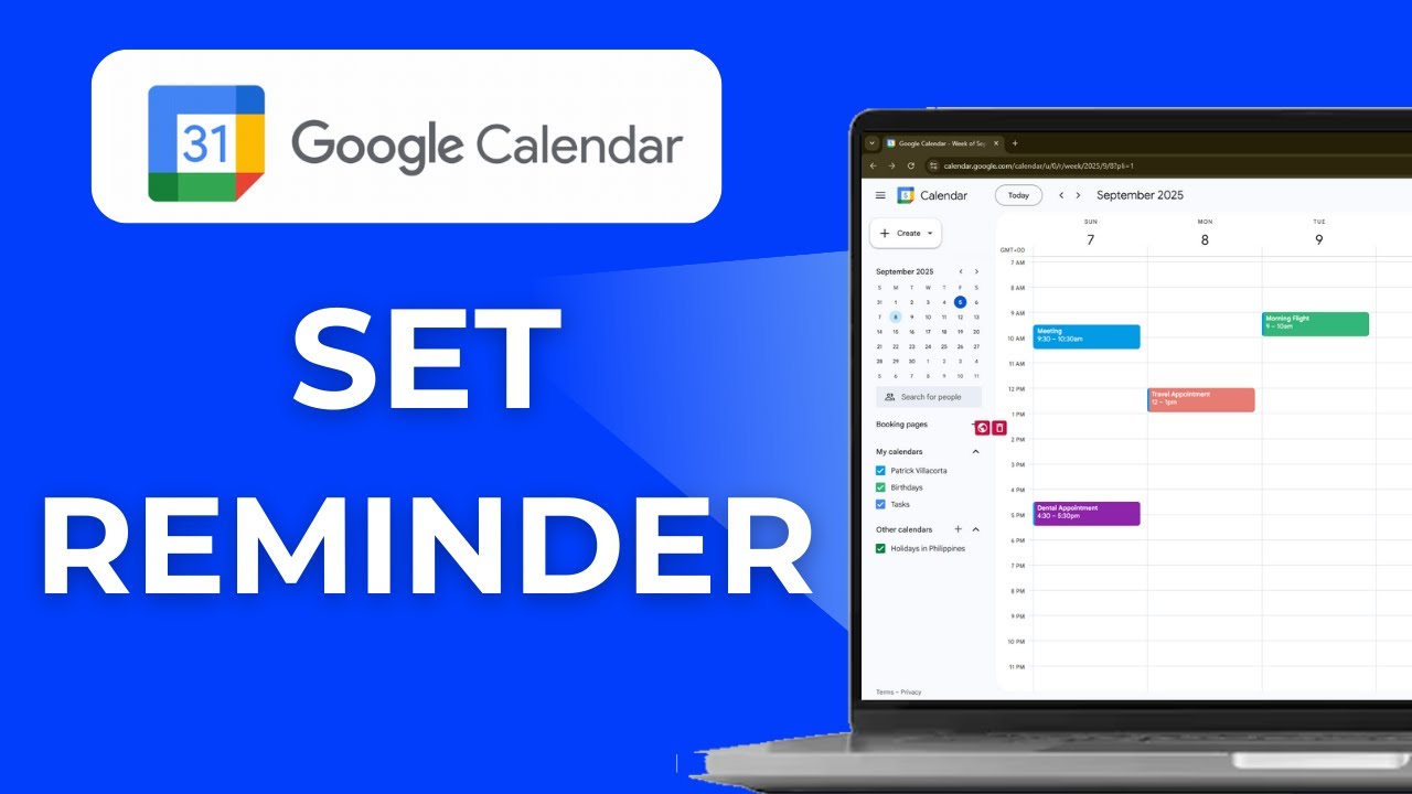 how to set a reminder on Google calendar