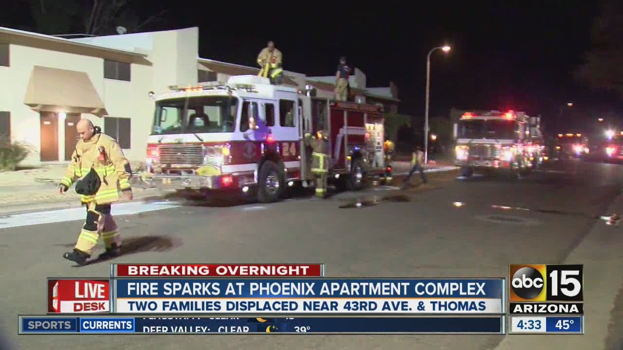 Two families displaced after Phoenix fire - YouTube