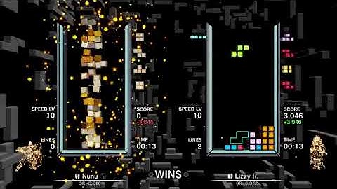 i got a very quick win again in tetris effect connected score attack mode today!!!