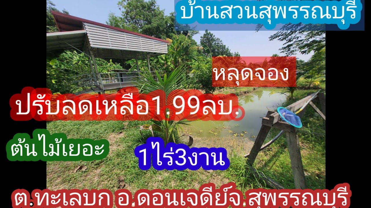 ขายแล้วค่ะ📌📌📌1.99ลบ.สวน1ไร่3งานต.ทะเลบกอ.ดอนเจดีย์ จ.สุพรรณบุรี ไม่ต้องกลัวแล้งมีบ่อบาล2ลูก