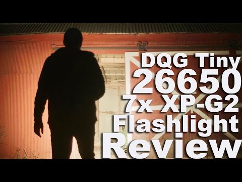 2500 lumen DQG Tiny 26650 7x XP-G2 Neutral White Flashlight Review. It's Small AF!