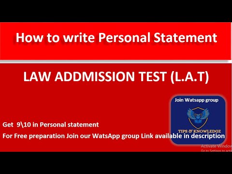 how to write personal statement for lat test