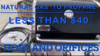 WEBER GRILL NATURAL GAS TO PROPANE FOR LESS THAN $40 W/ VIDEO OF THE FLAME WITHOUT CHANGING ORIFICES