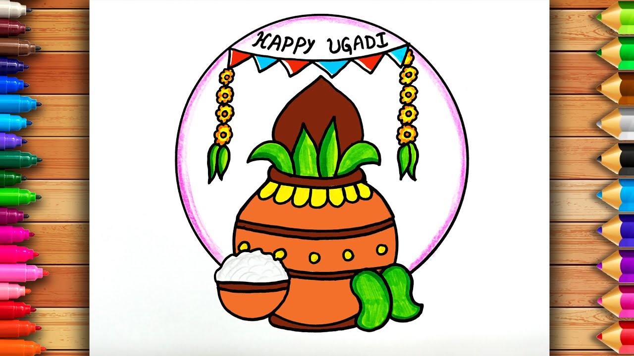Easy Ugadi Festival Drawing Ugadi Drawing Easy Ugadi Drawing
