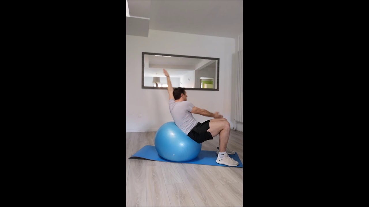 Swiss Ball Oblique Sit up Crunches Centre de corps Abdominaux