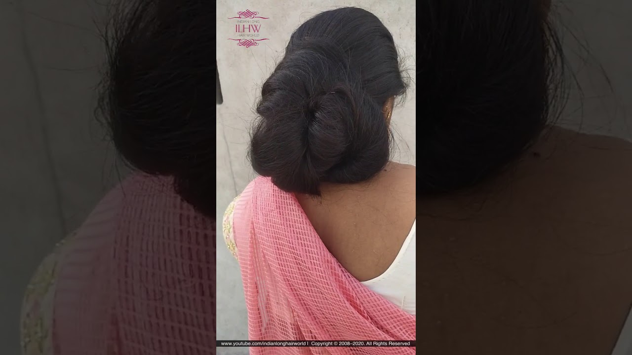 Biggest Hair Bun On YouTube | Massive Hair Bun Of 6 Ft. Long Hair | DIY Easy Long Hair Bun Tutorial.