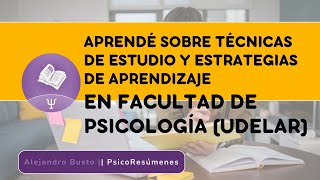 Miniatura del video: Aprend&eacute; sobre t&eacute;cnicas de estudio y estrategias de aprendizaje en Facultad de Psicolog&iacute;a (UdelaR)