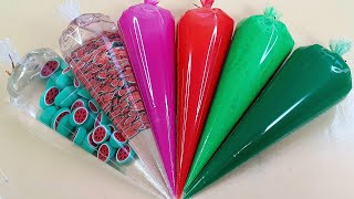 Watermelon Slime With Piping Bags| Most Satisfying Slime| ASMR Slime videos.