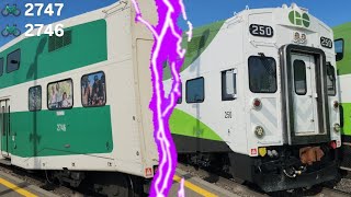 (Horn) (2 Bike Cars 2747 & 2746) GO 1977 (Niagara Excursion) - 250 With 660 At Bronte 