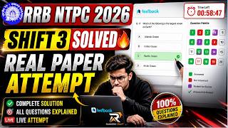 RRB NTPC GRADUATE PYP 2026 Shift 3 (25 March) 💯 Live Attempt || 2ND PART  #rrb #ntpcug #ntpcpyq