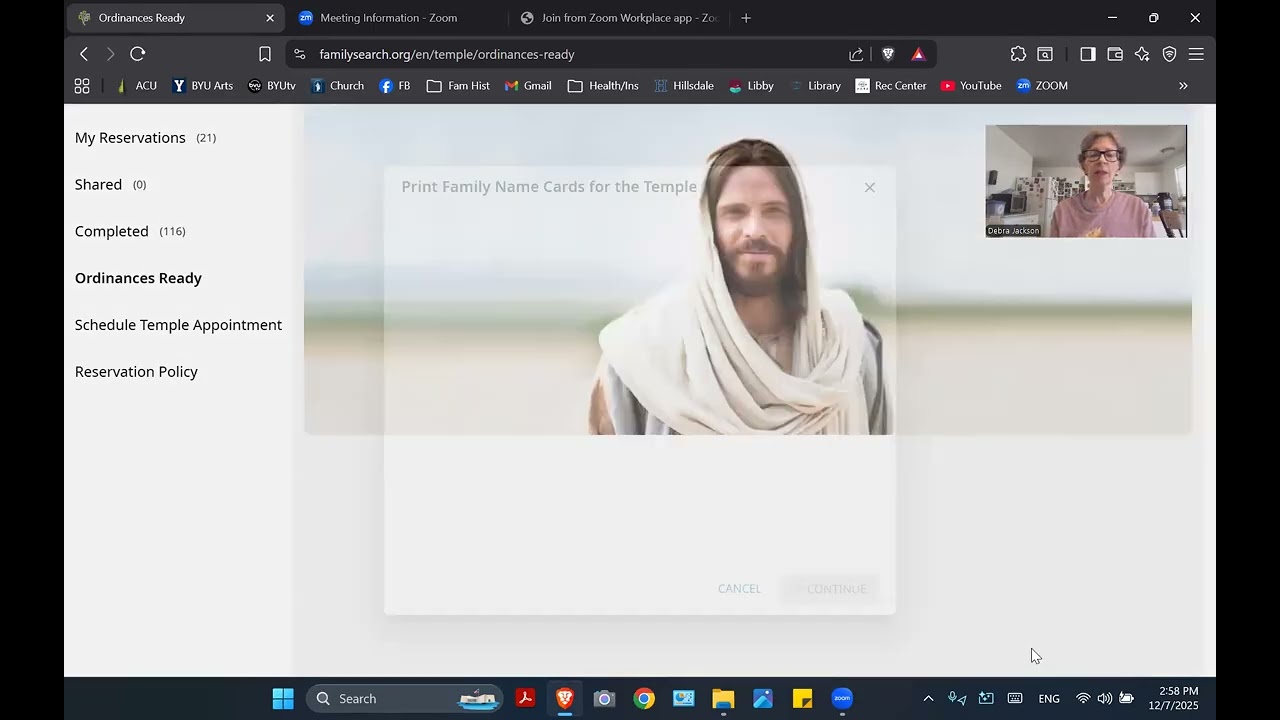 Ordinances Ready in Family Search