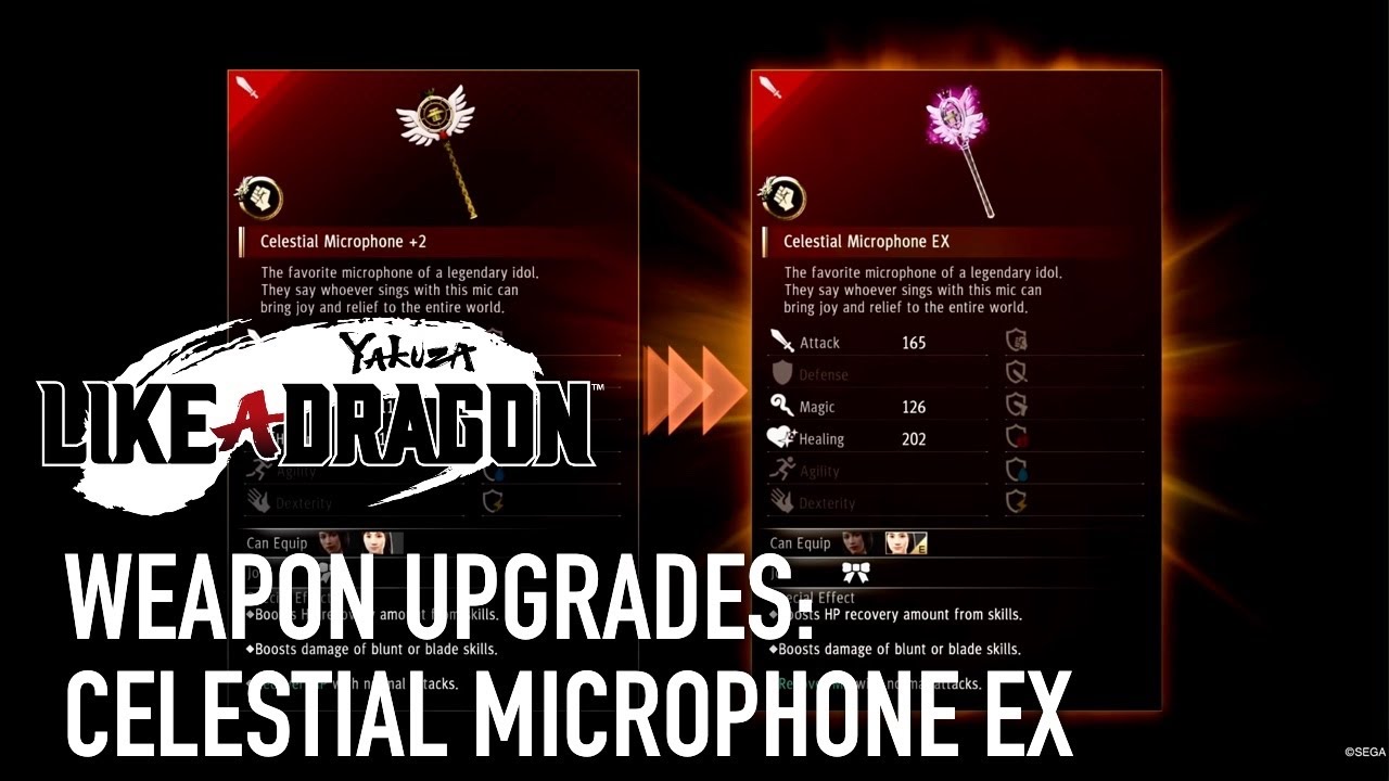 Yakuza Like A Dragon Celestial Microphone EX Weapon Upgrades YouTube